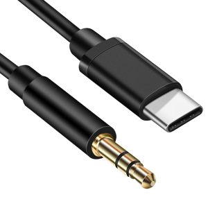 3.5MM AUDIO CABLE WITH USB-C CONNECTOR 0.9M BLACK